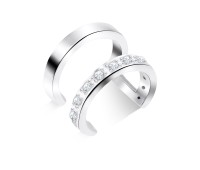 Double Curve with Crystal Ear Cuff EC-1139